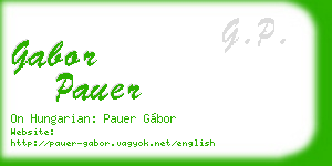 gabor pauer business card