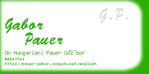 gabor pauer business card